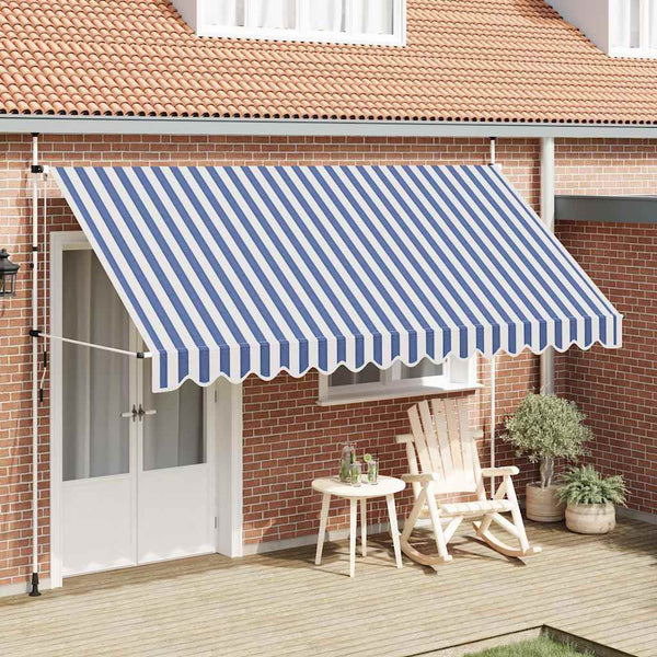 Einziehbare Markise, 400 cm, Blau/Weiß