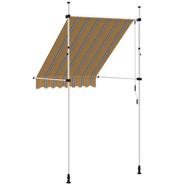 Einziehbare Markise, 150 cm, Gelb/Blau