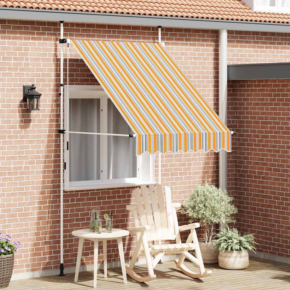 Einziehbare Markise, 150 cm, Gelb/Blau