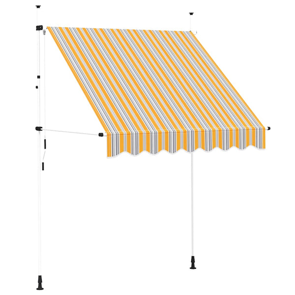 Einziehbare Markise, 200 cm, Gelb/Blau