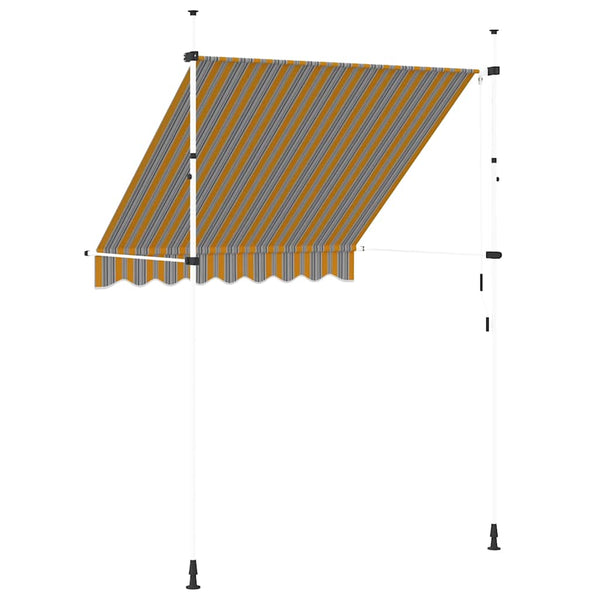 Einziehbare Markise, 200 cm, Gelb/Blau