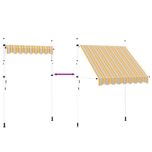 Einziehbare Markise, 200 cm, Gelb/Blau