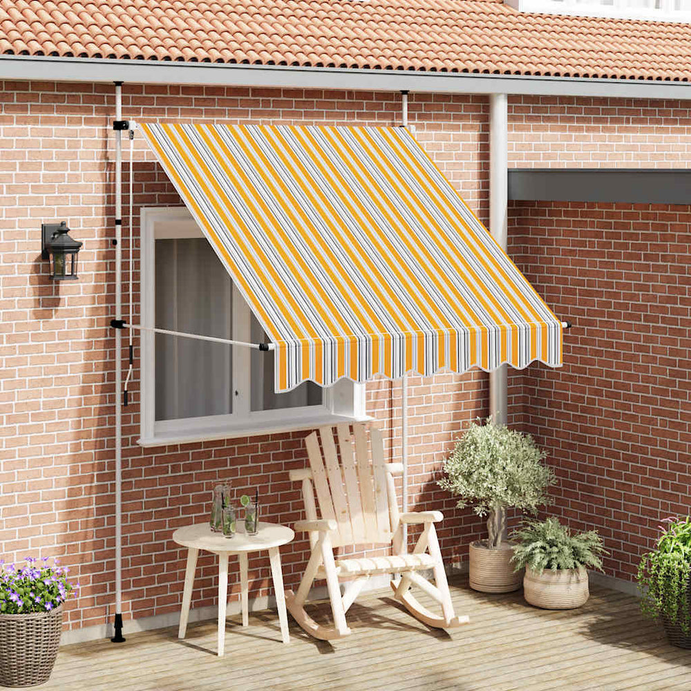 Einziehbare Markise, 200 cm, Gelb/Blau