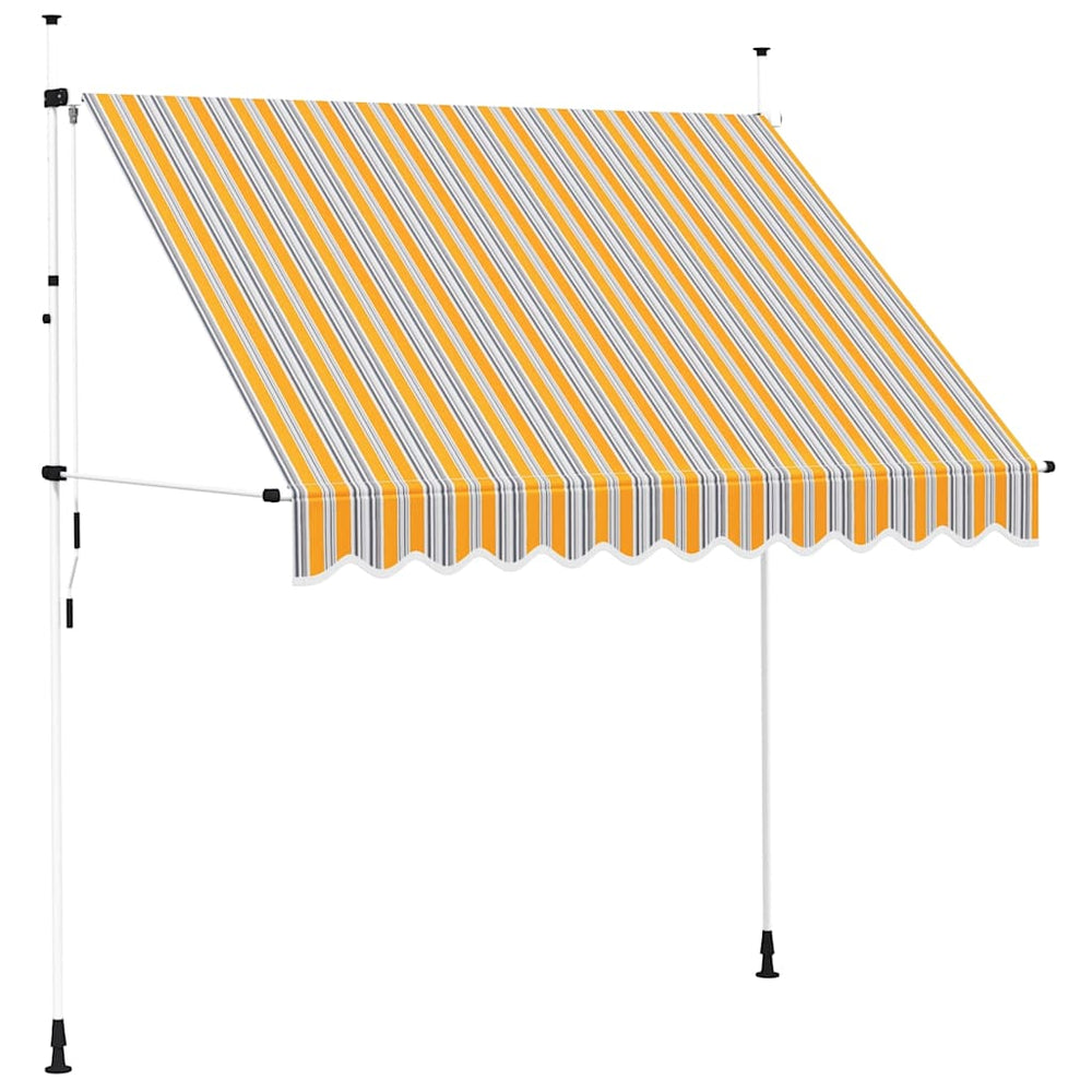 vidaXL Retractable Awning Manual 250 cm Yellow/Blue Striped