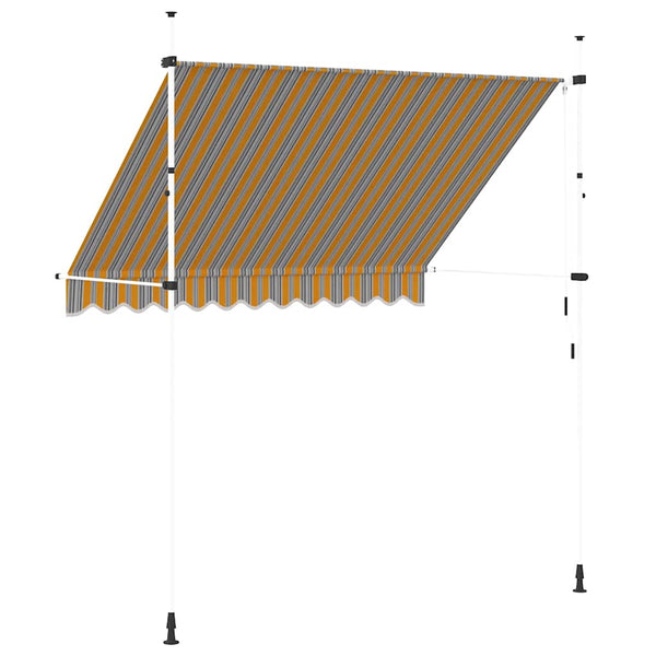 Einziehbare Markise, 250cm, Gelb/Blau
