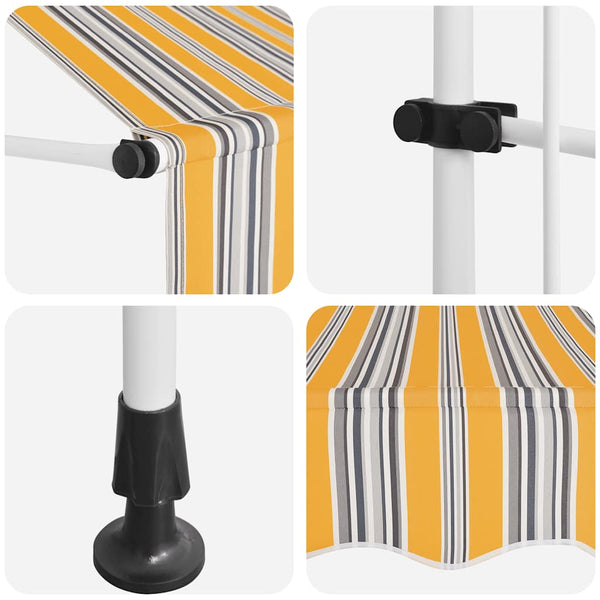 Einziehbare Markise, 250cm, Gelb/Blau
