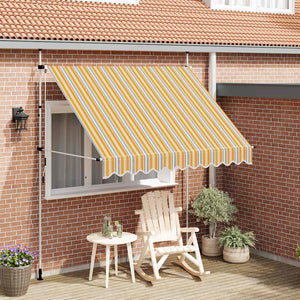 Einziehbare Markise, 250cm, Gelb/Blau