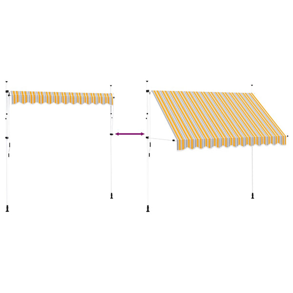 Einziehbare Markise 300 cm Gelb/Blau