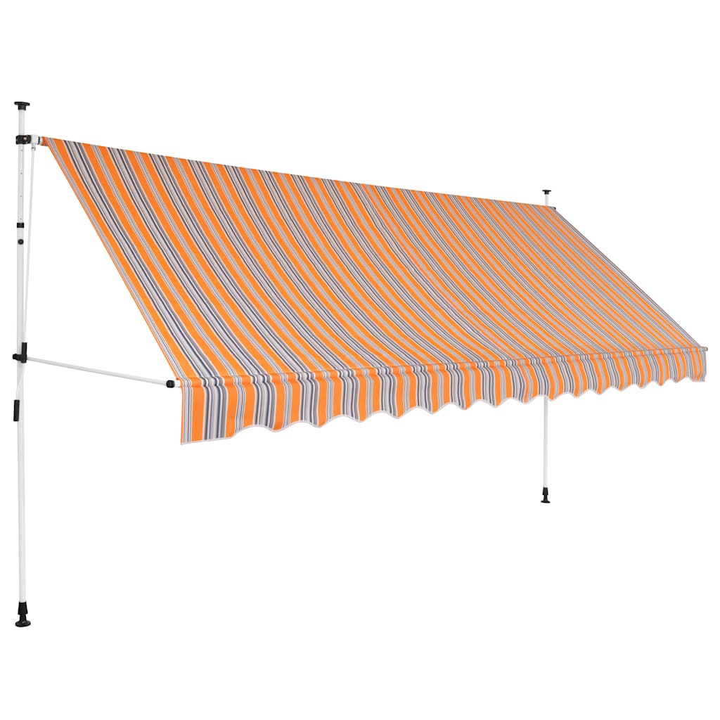 Einziehbare Markise, 400 cm, Gelb/Blau
