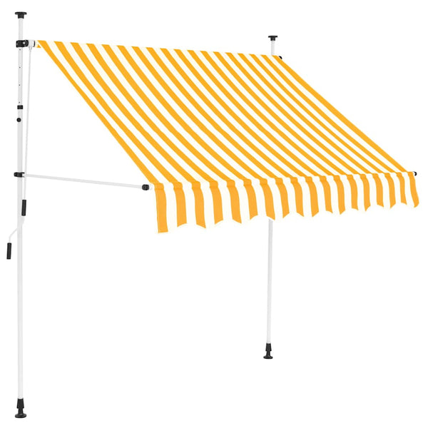 Einziehbare Markise, 150 cm, Orange/Weiß