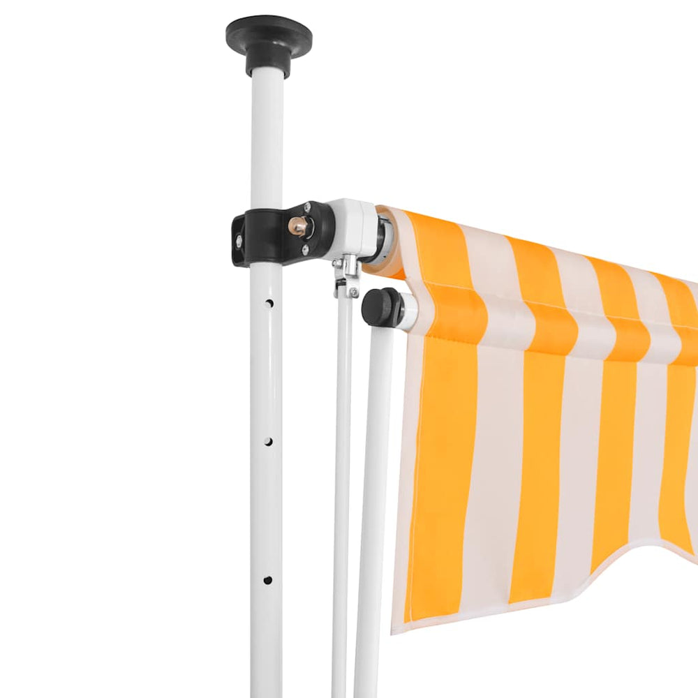Einziehbare Markise, 150 cm, Orange/Weiß