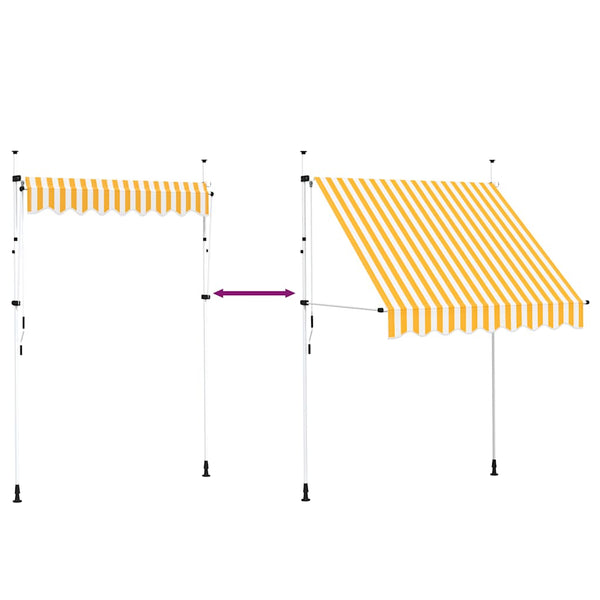 Einziehbare Markise, 200 cm, Orange/Weiß