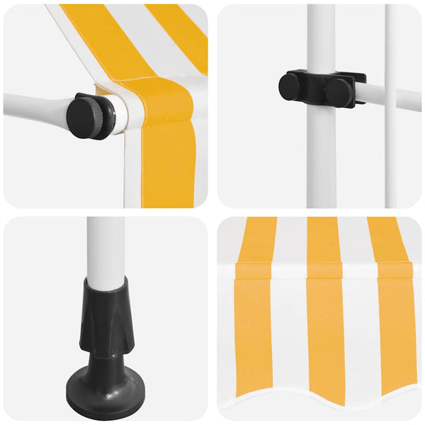 Einziehbare Markise, 200 cm, Orange/Weiß