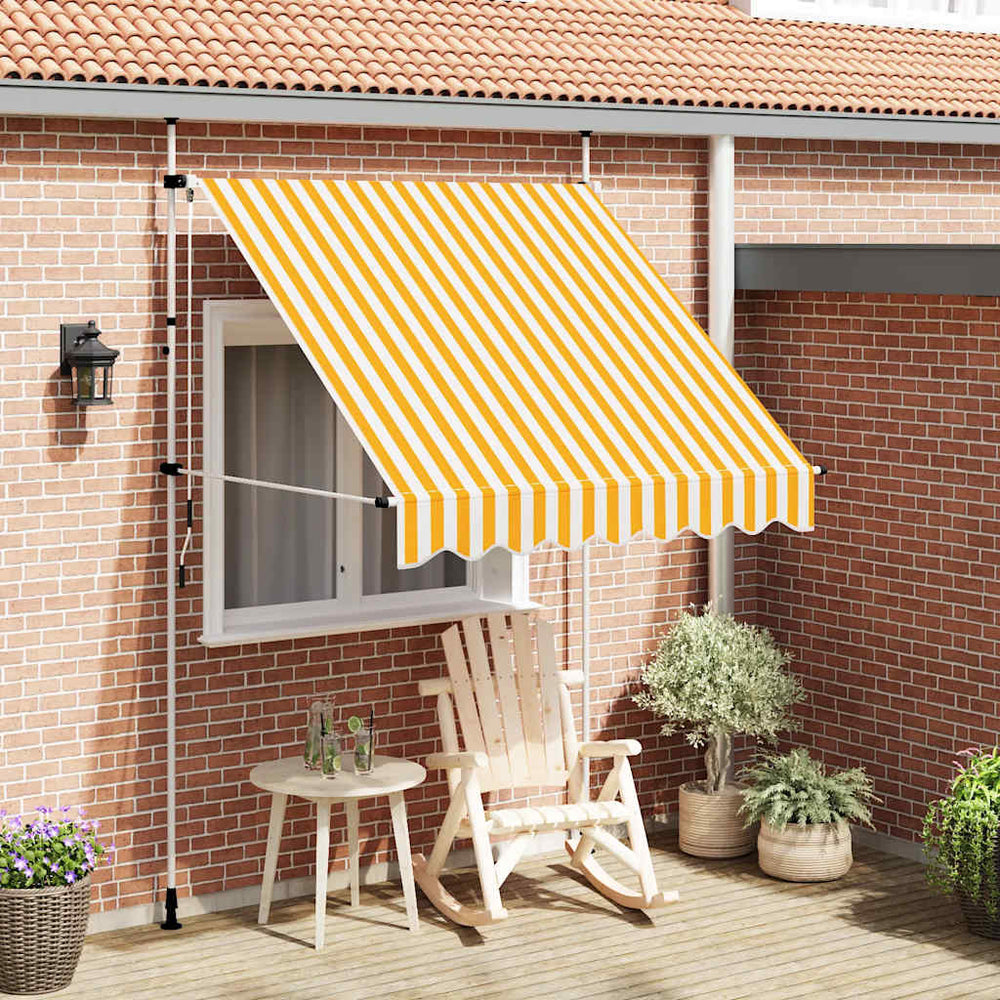 Einziehbare Markise, 200 cm, Orange/Weiß