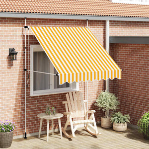 Einziehbare Markise, 200 cm, Orange/Weiß
