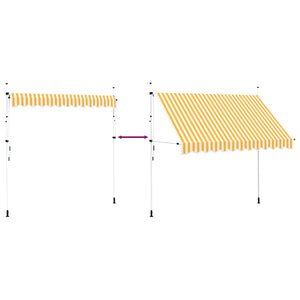 Einziehbare Markise, 300 cm, Orange/Weiß