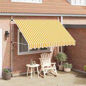 Einziehbare Markise, 300 cm, Orange/Weiß
