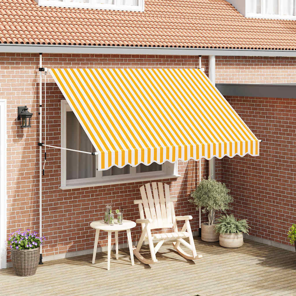 Einziehbare Markise, 300 cm, Orange/Weiß