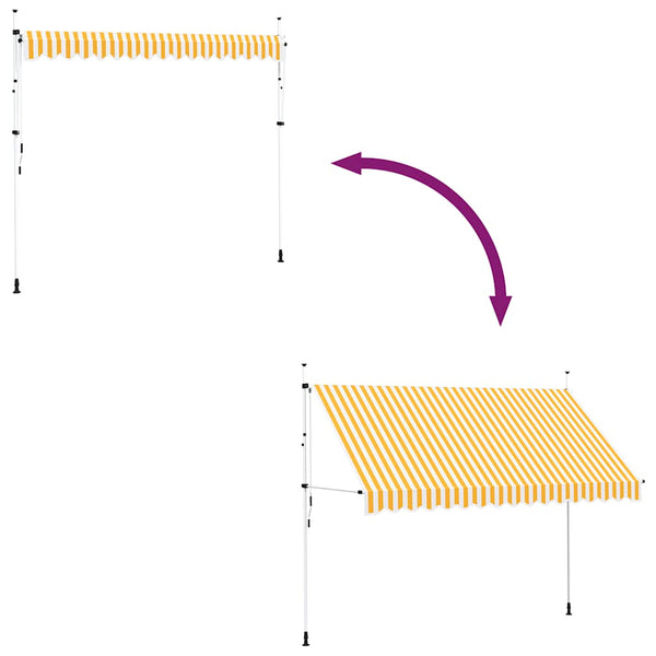 Einziehbare Markise, 350cm, Orange/Weiß