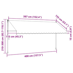 Einziehbare Markise 400 cm Orange/Weiß