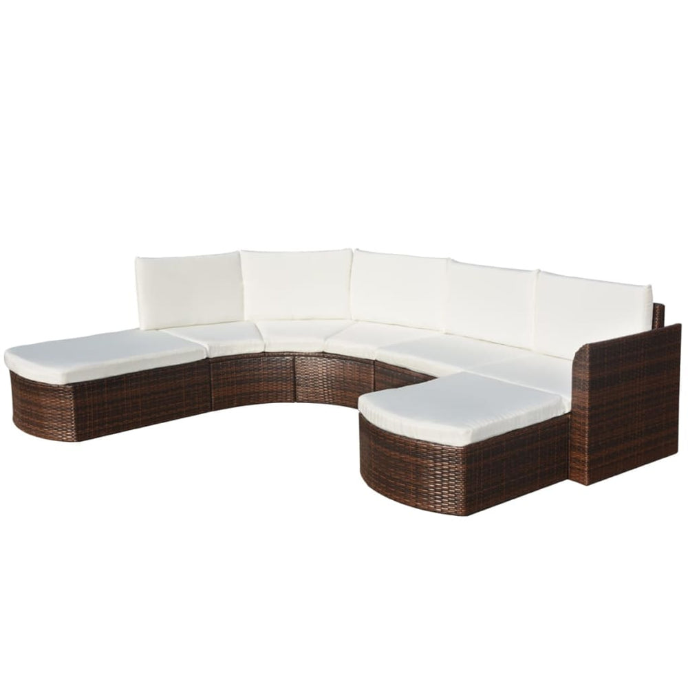 vidaXL Salon de jardin 4 pcs avec coussins résine tressée marron