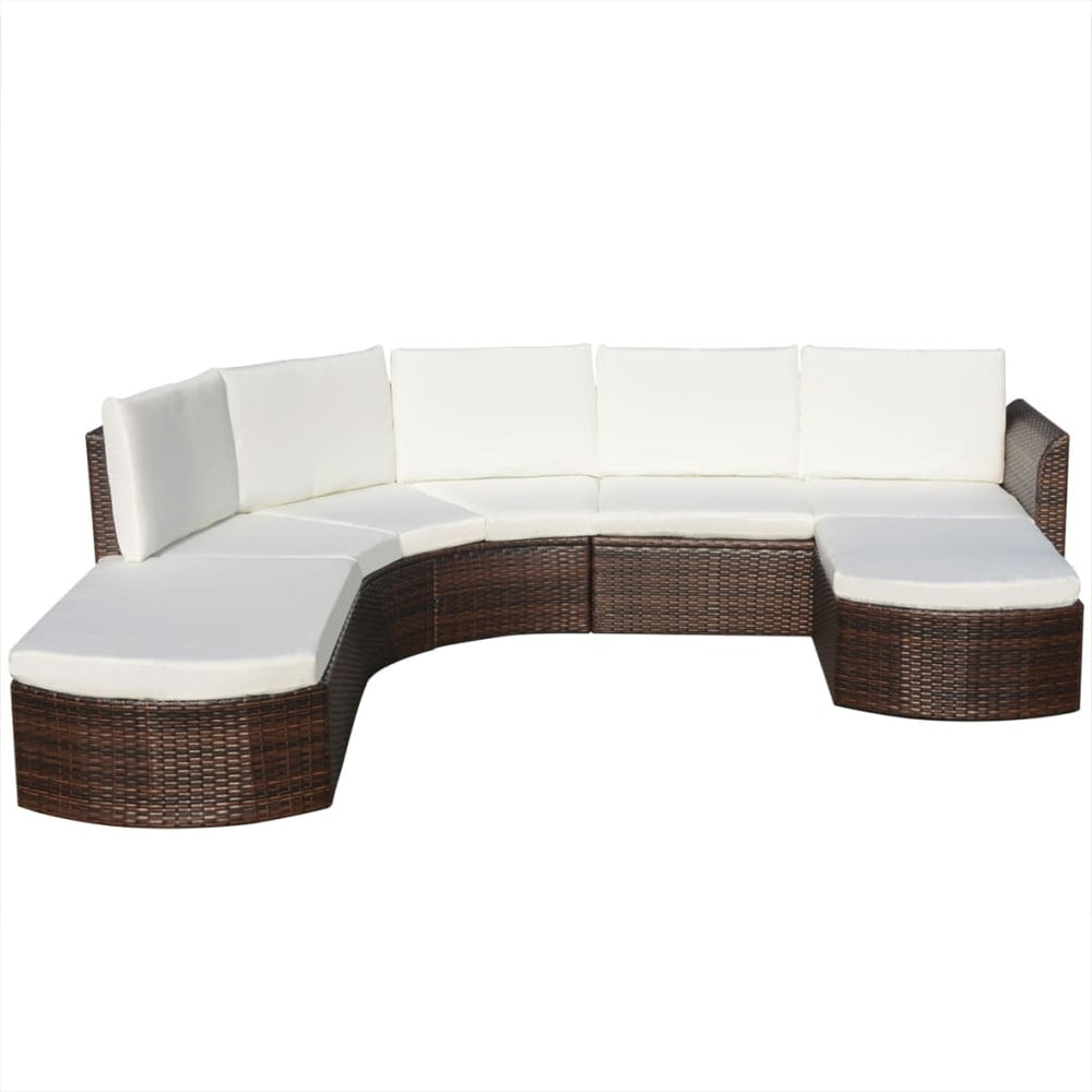 vidaXL Salon de jardin 4 pcs avec coussins résine tressée marron