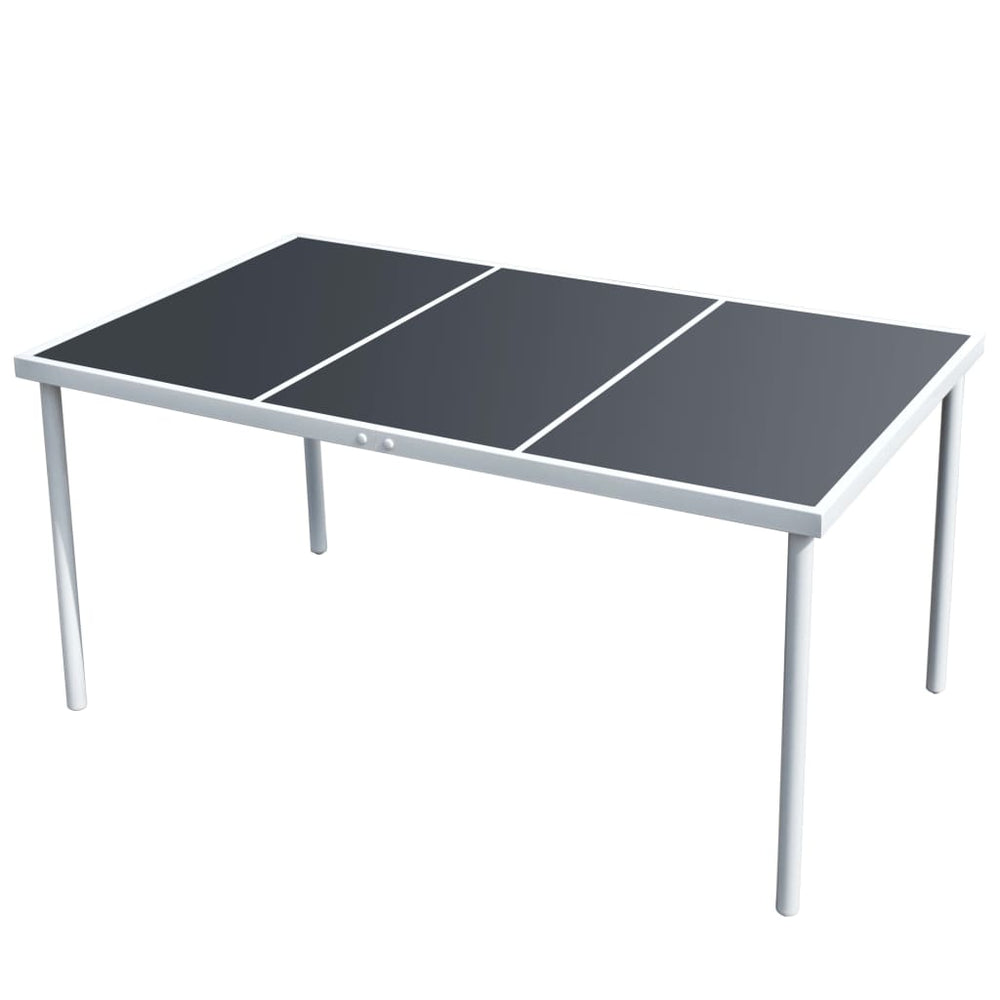 Schwarzer Gartentisch Stahl 150x90 cm