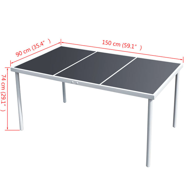 Schwarzer Gartentisch Stahl 150x90 cm