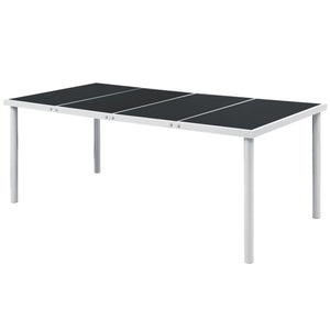 Schwarzer Gartentisch Stahl 190x90 cm