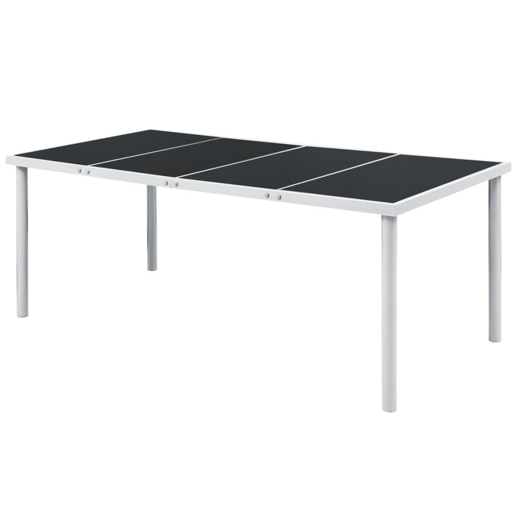 Schwarzer Gartentisch Stahl 190x90 cm