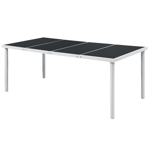 Schwarzer Gartentisch Stahl 190x90 cm