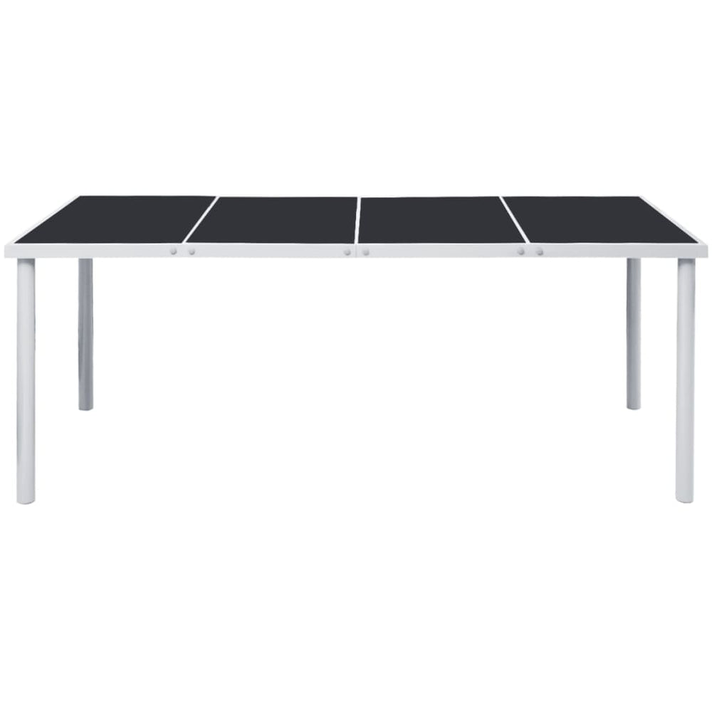 Schwarzer Gartentisch Stahl 190x90 cm
