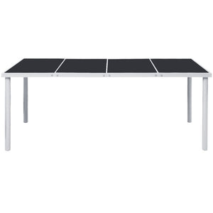 Schwarzer Gartentisch Stahl 190x90 cm