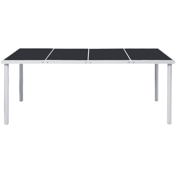 Schwarzer Gartentisch Stahl 190x90 cm
