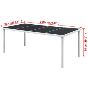 Schwarzer Gartentisch Stahl 190x90 cm