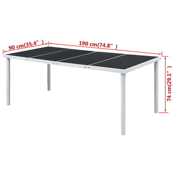 Schwarzer Gartentisch Stahl 190x90 cm