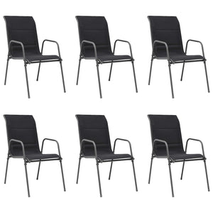 Gartensessel 6er Set Schwarz