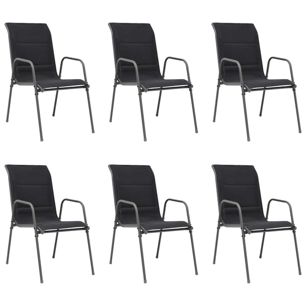 Gartensessel 6er Set Schwarz