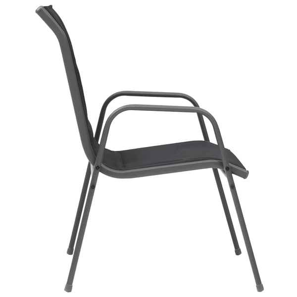 Gartensessel 6er Set Schwarz