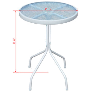 Gartentisch Stahl Grau Rund 50x71cm