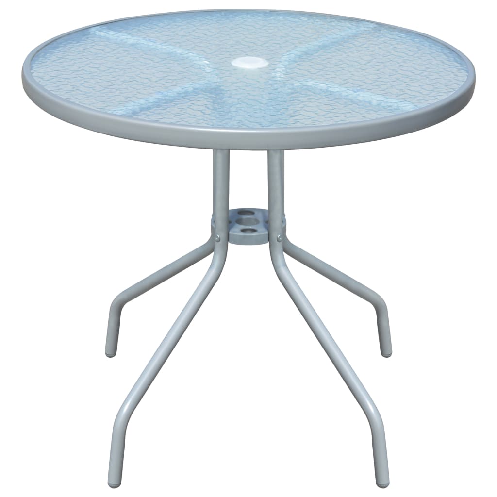 Runder Gartentisch Stahl Grau 80cm