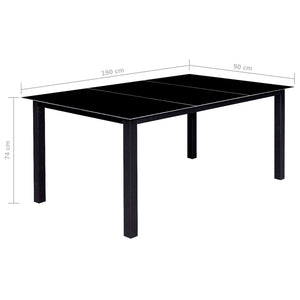 9-teilige Garten Essgruppe Klappbar Schwarz