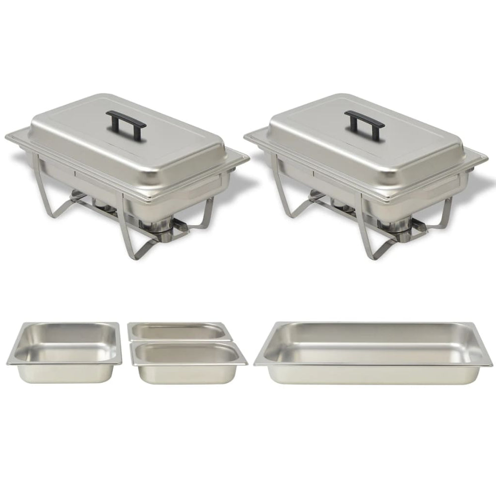 vidaXL Chafing Dish Set 2-piece Stainless Steel