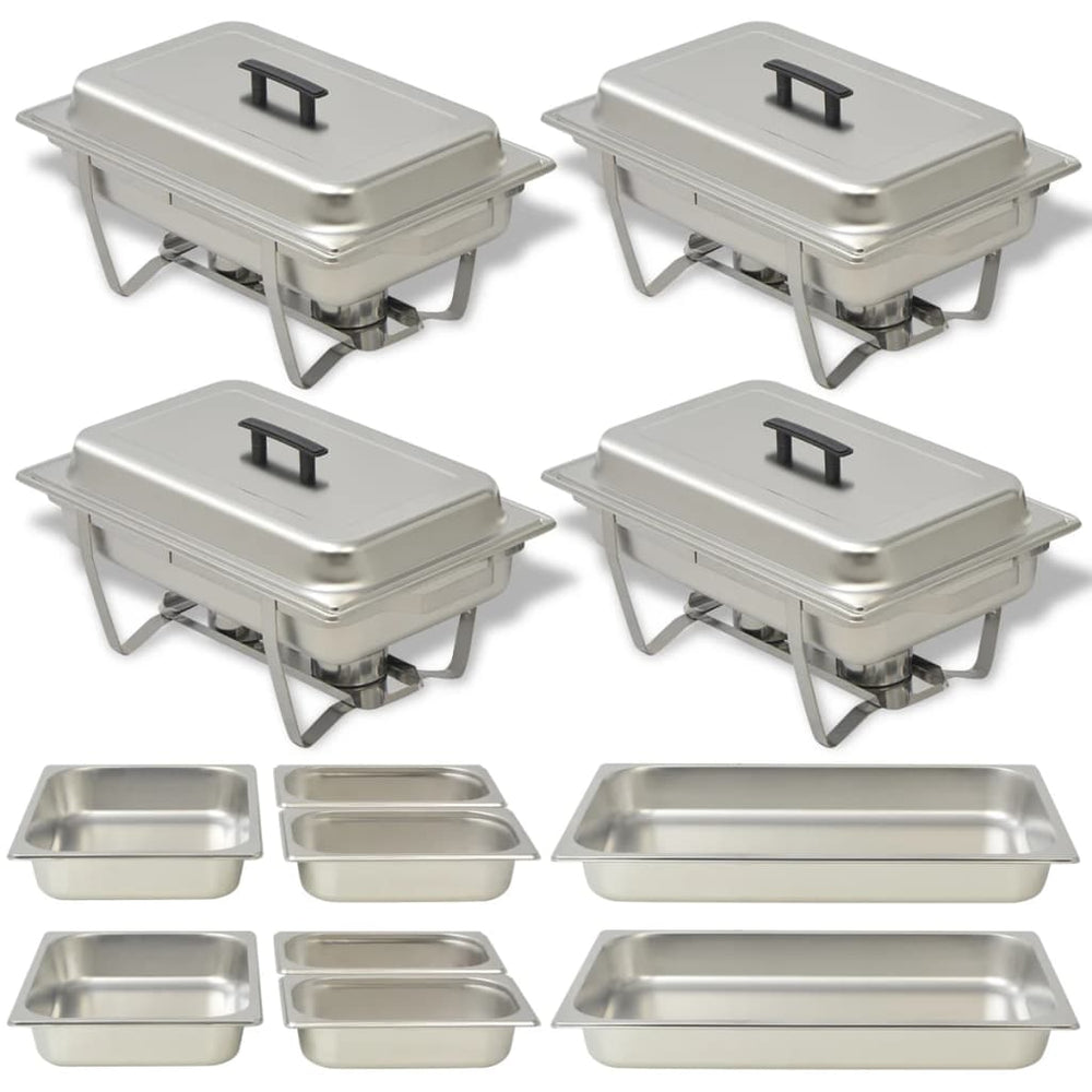vidaXL 4-piece Chafing Dish Set Stainless Steel