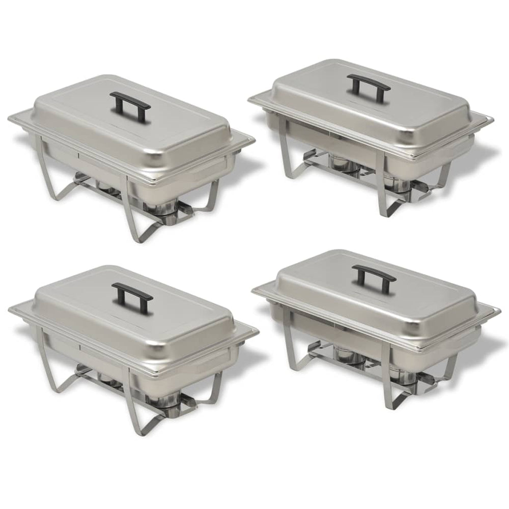 vidaXL 4-piece Chafing Dish Set Stainless Steel