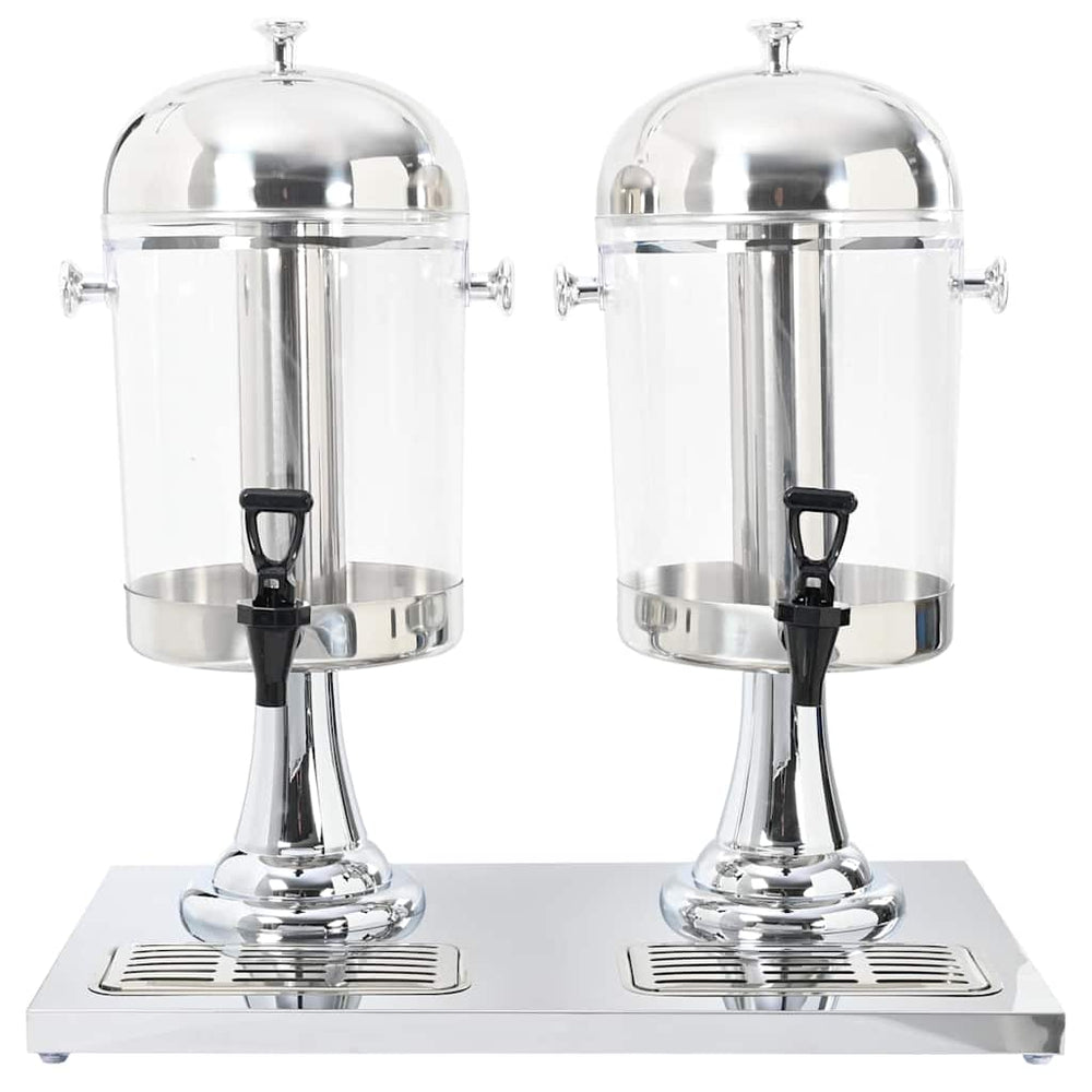 vidaXL Double Beverage Dispenser Stainless Steel 2 x 8 Liter