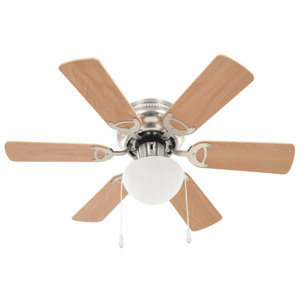 Deckenventilator mit Licht, 82cm, Hellbraun