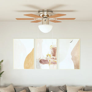 Deckenventilator mit Licht, 82cm, Hellbraun