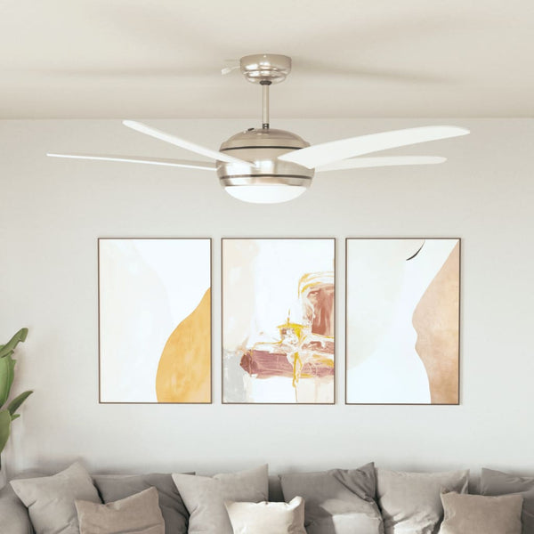 Deckenventilator mit Lampe Weiß 128cm