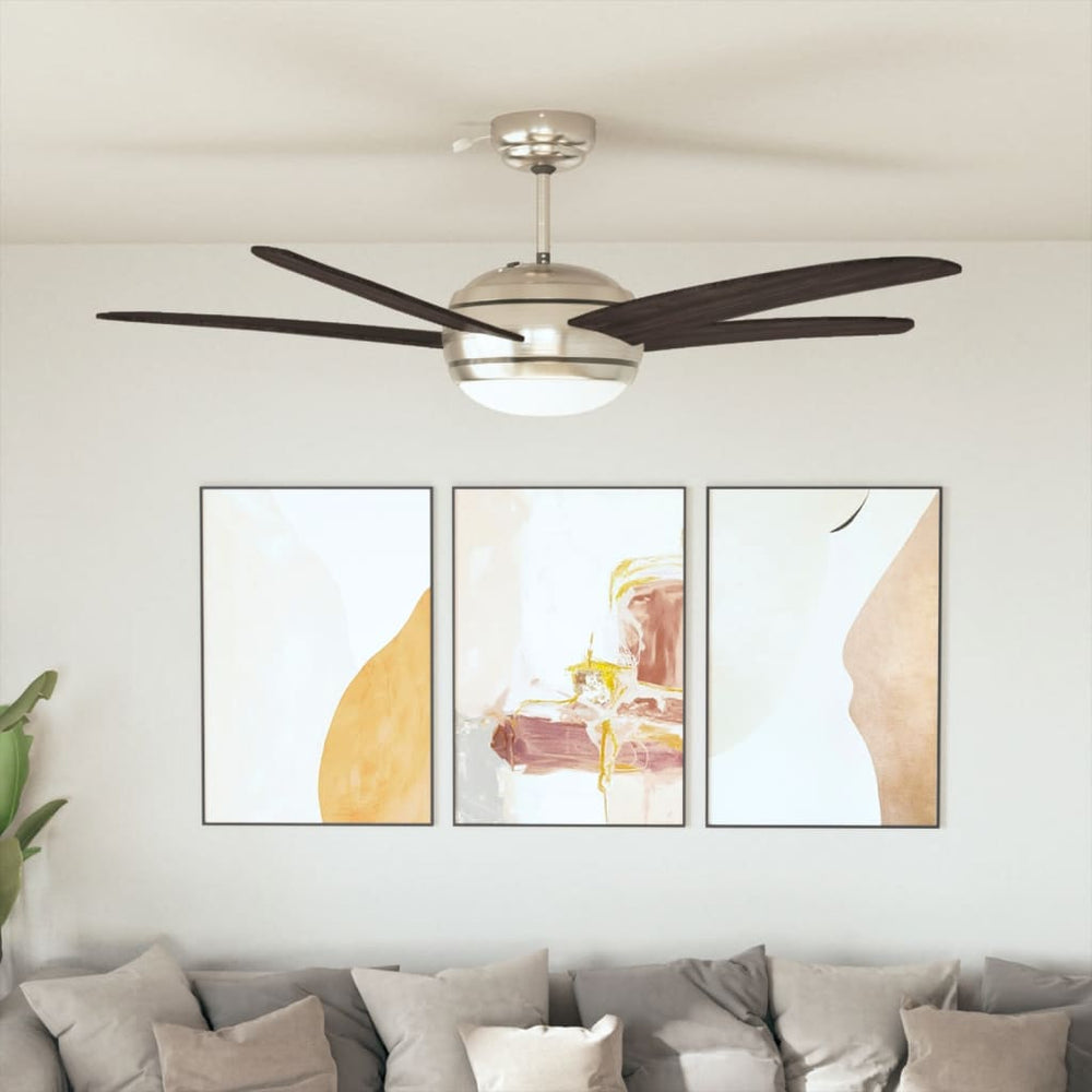 vidaXL Decorative Ceiling Fan with Light 128 cm Brown